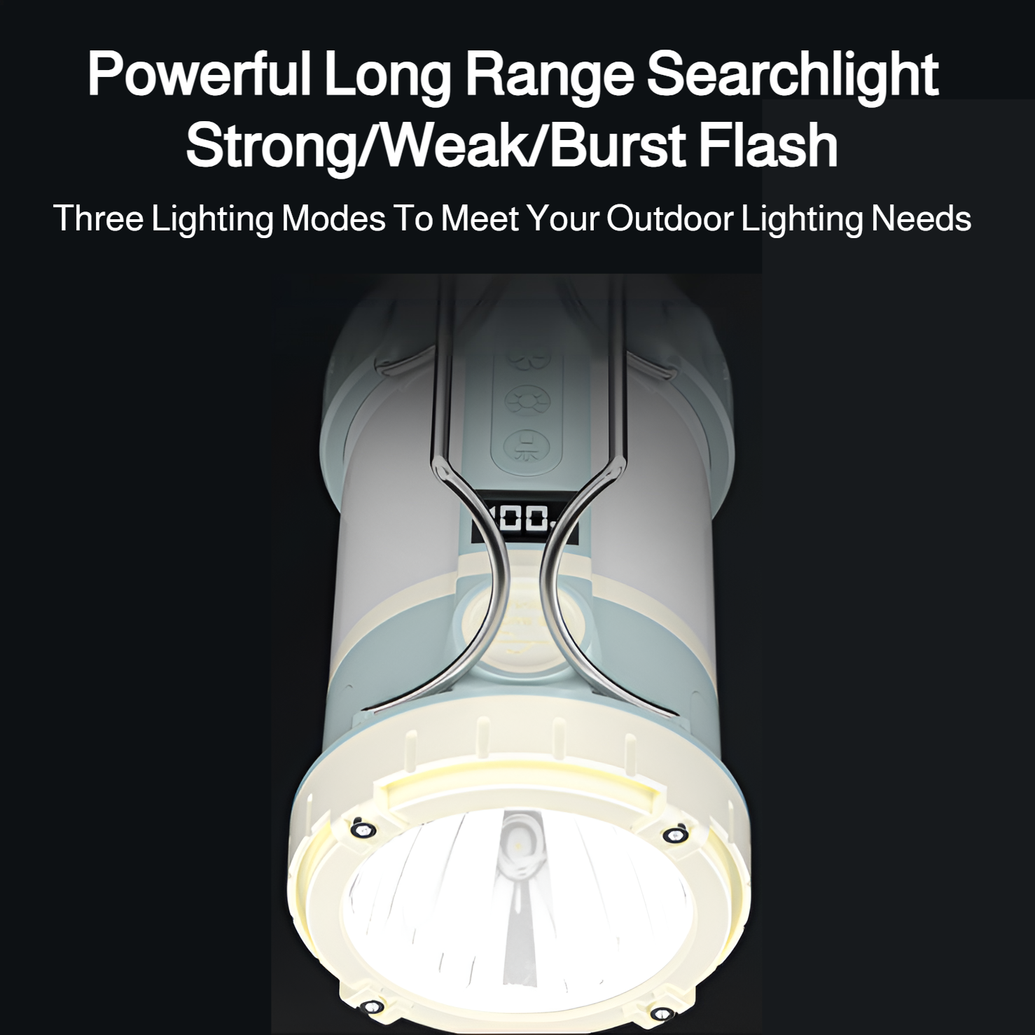 New rechargeable fan lantern multi-function LED strong light outdoor camping lamp smart digital disp