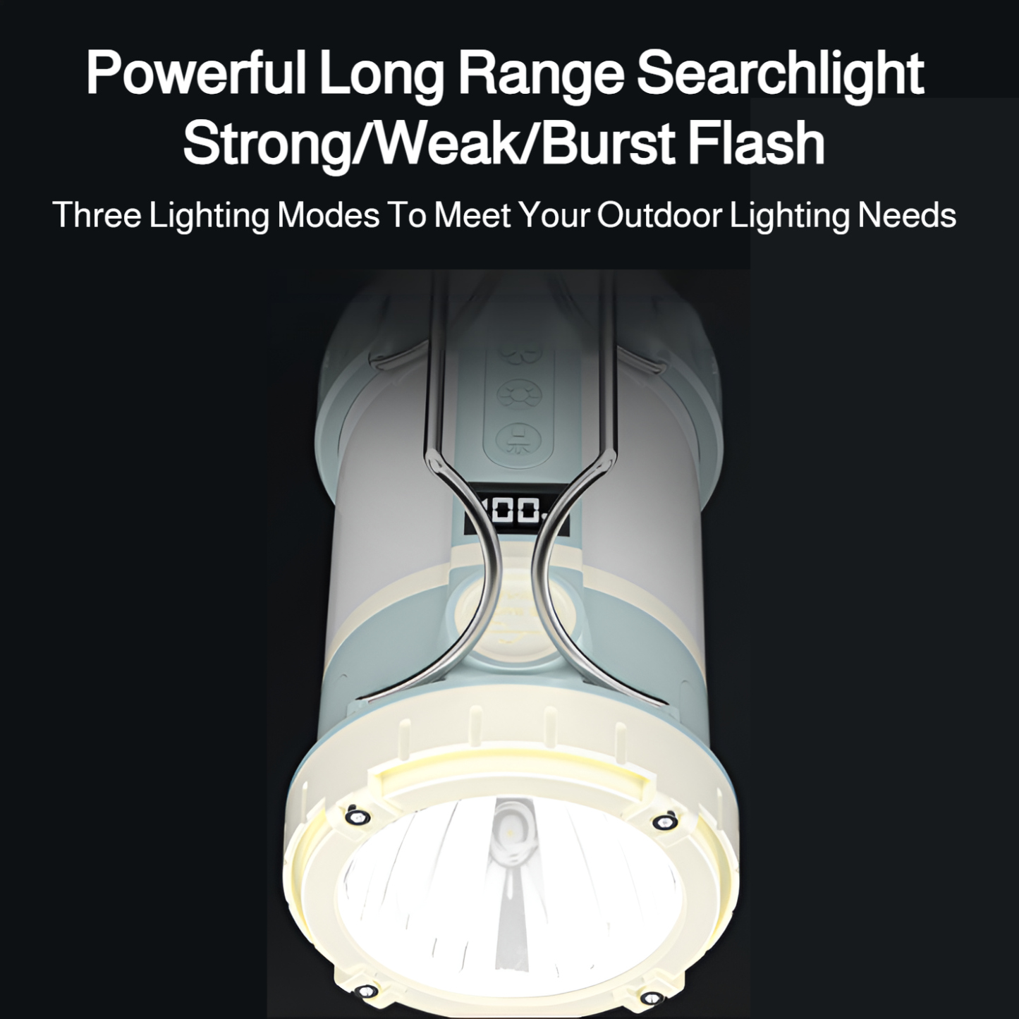 New rechargeable fan lantern multi-function LED strong light outdoor camping lamp smart digital disp