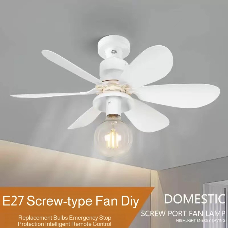 Small Screw Fan Lights Fan Lights Colorful 6Blade Living Room Abs Fan Blade Material
