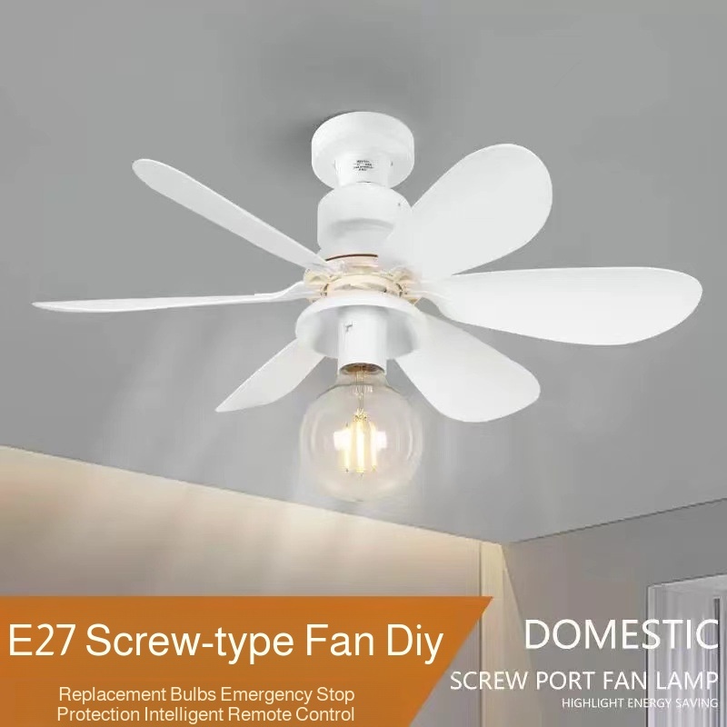 Small Screw Fan Lights Fan Lights Colorful 6Blade Living Room Abs Fan Blade Material