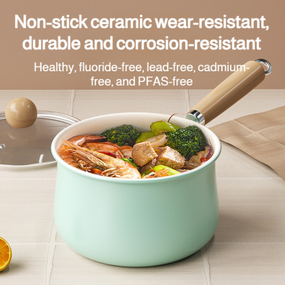 Household nonstick milk pot Ceramic doublesided nonstick highcolor cooking noodles pot
