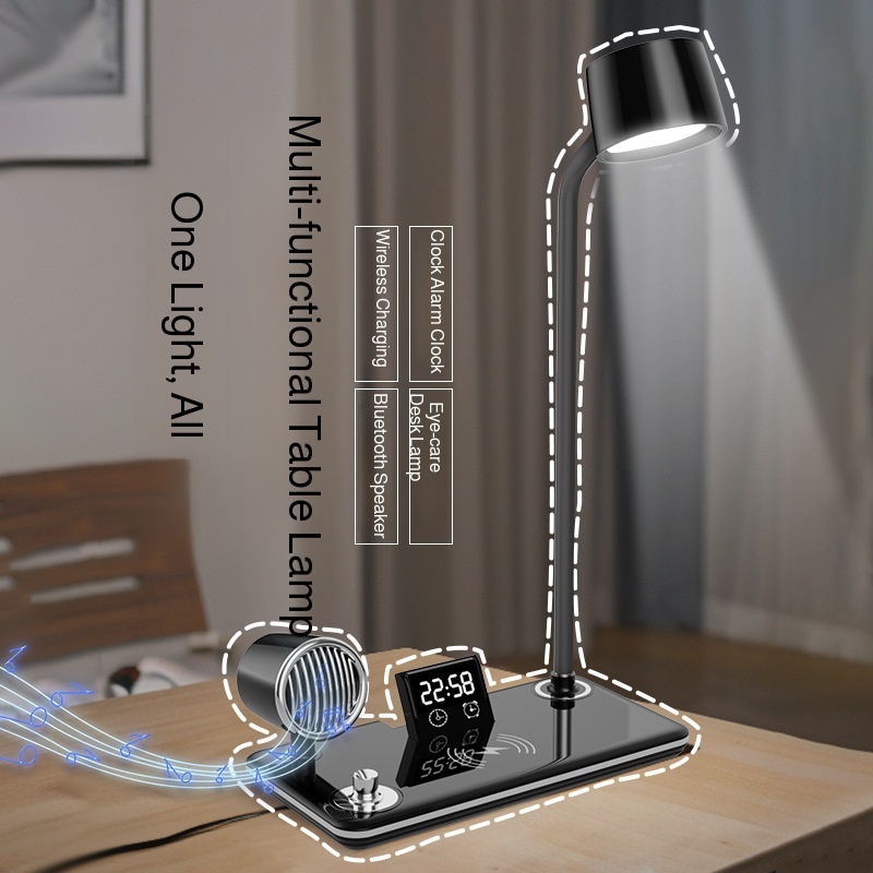 ThreeSpeed Adjustable Desk Lamp Wireless Charging Office MultiFunction