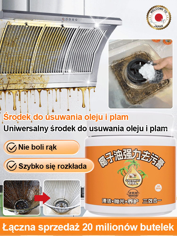 Wielofunkcyjna Pasta Czyszcząca na Bazie Oleju Kokosowego🥥 - Usuwa Uporczywy Brud - 100% Naturalna ✨