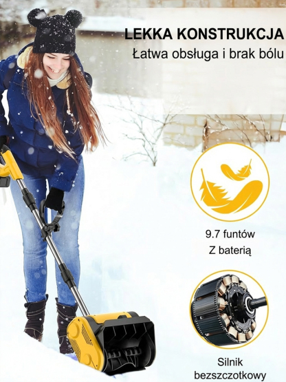 21V składana, przenośna odśnieżarka z akumulatorem litowym, trzyczęściowa, rozkładana