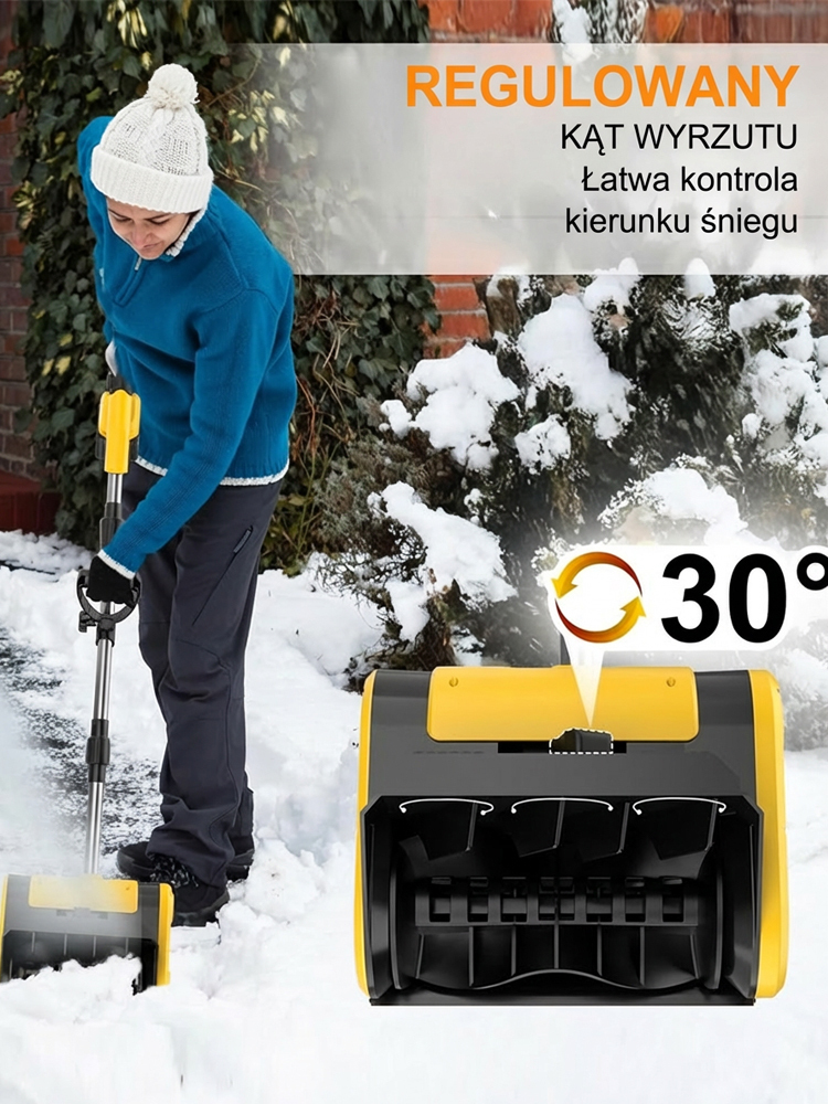 21V składana, przenośna odśnieżarka z akumulatorem litowym, trzyczęściowa, rozkładana
