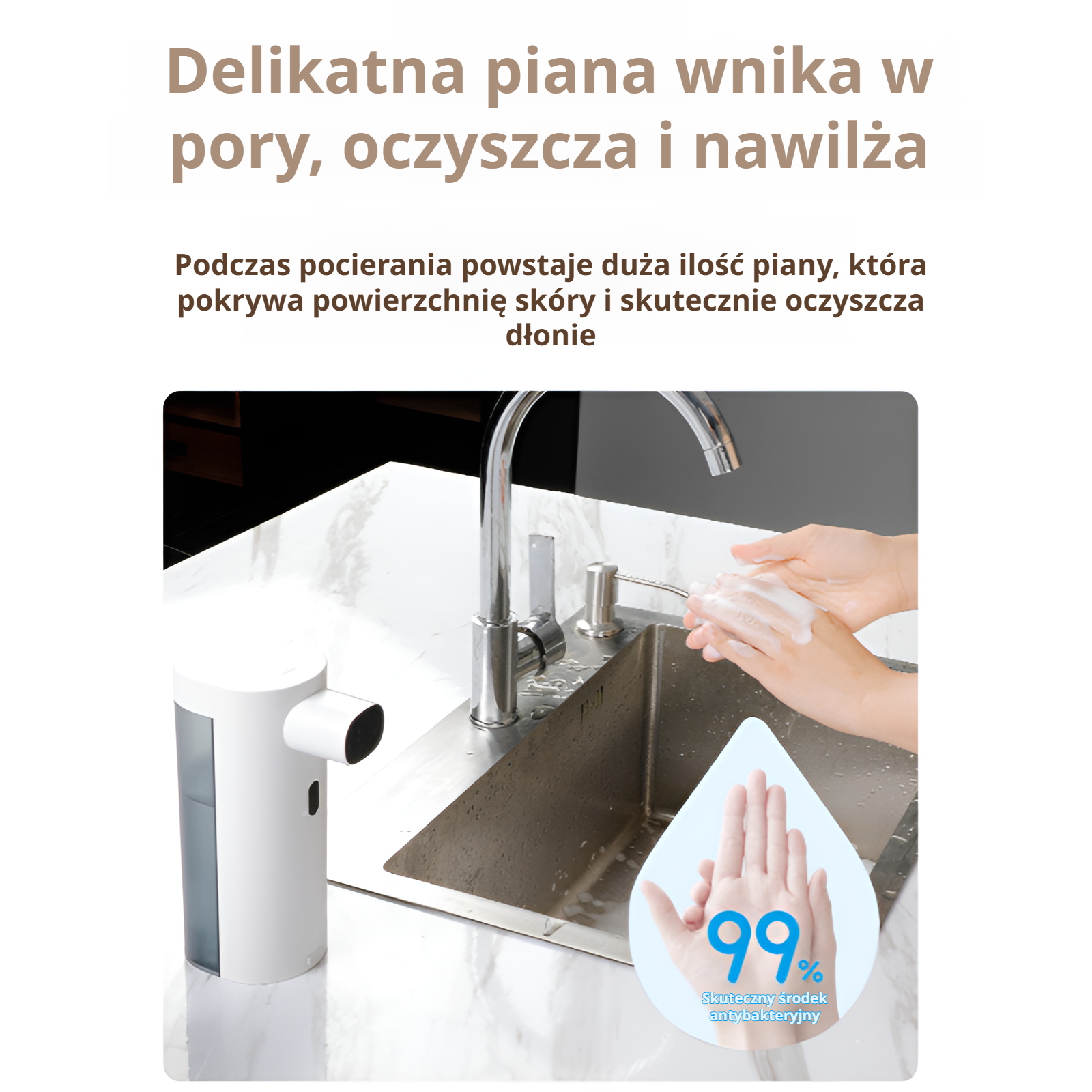  Automatyczny dozownik mydła w piance z czujnikiem ruchu