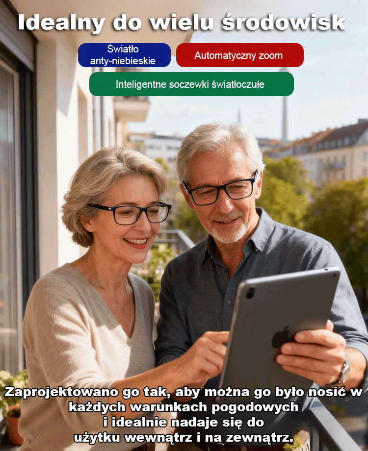 Japońskie Inteligentne Okulary Progresywne |Autofokus 0.01s | Fotochrom | Niezniszczalne TR90 👓🇯🇵