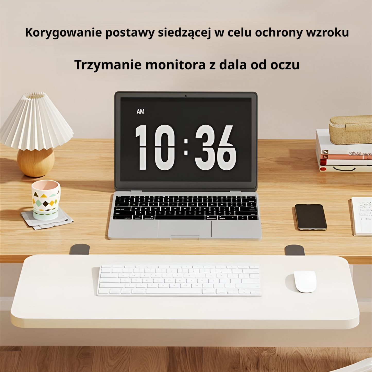 Artefakt rozszerzający do stołu komputerowego, składane wsparcie na rękę