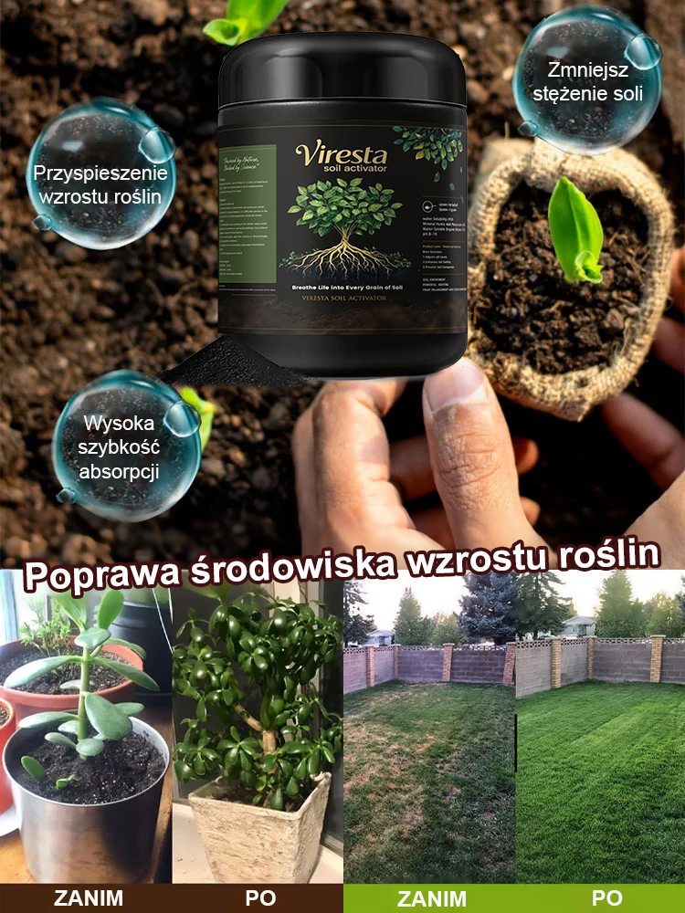 Viresta AktywatorGleby 🌱 Wzmacniacz Nawozów - Szybszy Wzrost - OchronaPrzed Suszą - 100% Naturalny