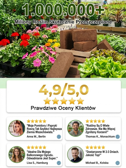 🌱Skompresowane Podłoże Kokosowe Premium | 10x Pęcznienie w 3 Sekundy | Odsalane Bez Szkodników | Koniec z Dźwiganiem Ziemi 🪴