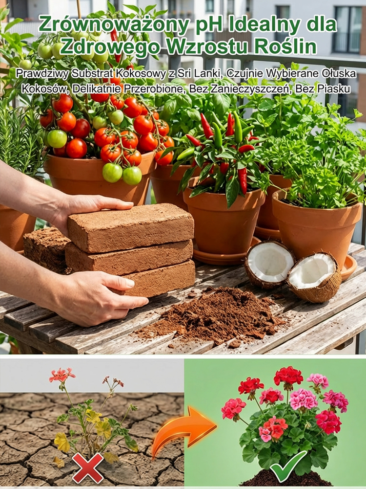 🌱Skompresowane Podłoże Kokosowe Premium | 10x Pęcznienie w 3 Sekundy | Odsalane Bez Szkodników | Koniec z Dźwiganiem Ziemi 🪴