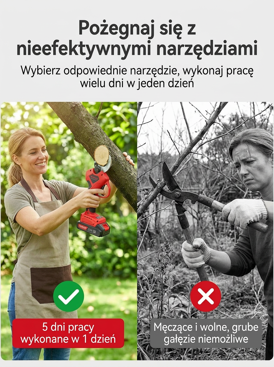 【Ostre i trwałe】Szybkie elektryczne nożyce do grubych gałęzi JL z akumulatorem litowym