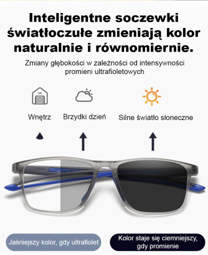 Japońskie Inteligentne Okulary Progresywne |Autofokus 0.01s | Fotochrom | Niezniszczalne TR90 👓🇯🇵