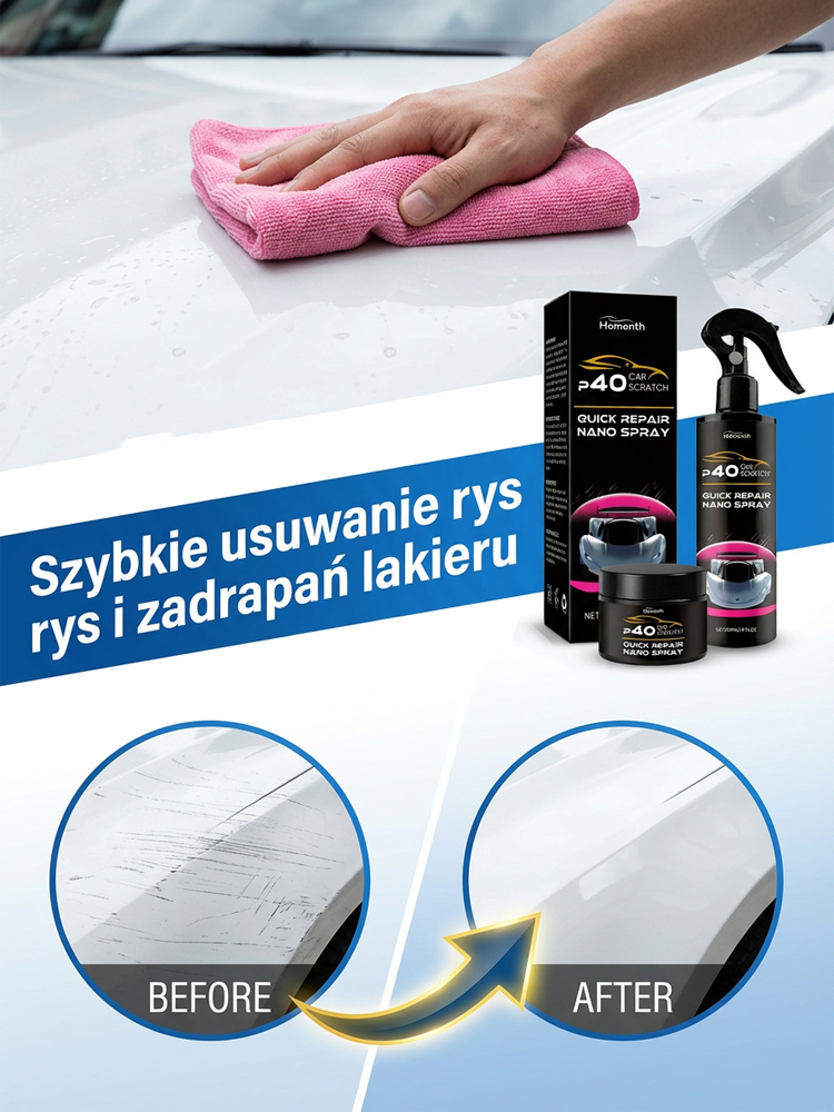 🚗Niemiecki Nano Spray Ceramiczny 3w1 | Maskuje Rysy | Lustrzany Blask ✨