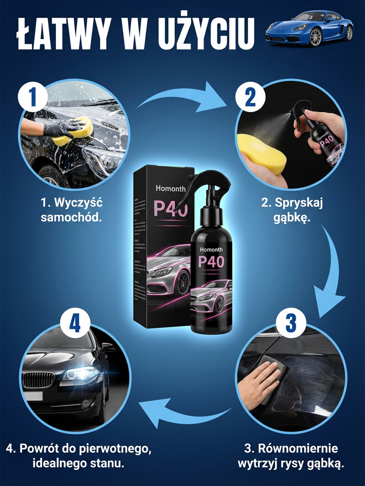 🚗Niemiecki Nano Spray Ceramiczny 3w1 | Maskuje Rysy | Lustrzany Blask ✨