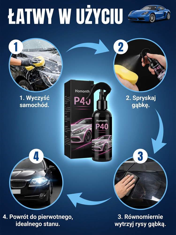 🚗Niemiecki Nano Spray Ceramiczny 3w1 | Maskuje Rysy | Lustrzany Blask ✨