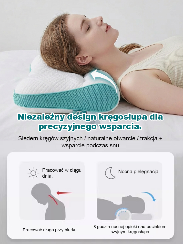 Podnoszenie snu, wspieranie szyjnego kręgosłupa, wygodna poduszka z puchu gęsiego.