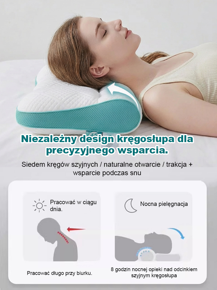 Podnoszenie snu, wspieranie szyjnego kręgosłupa, wygodna poduszka z puchu gęsiego.