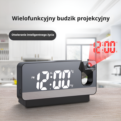 Prosty zegar biurkowy z funkcją drzemki, kolorowy ekran, czerwone cyfry LED