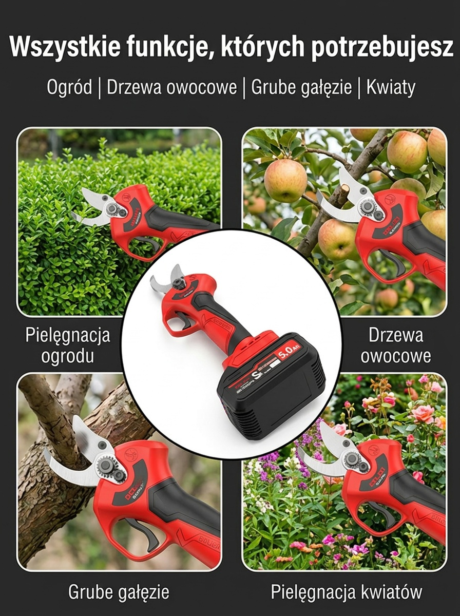 【Ostre i trwałe】Szybkie elektryczne nożyce do grubych gałęzi JL z akumulatorem litowym