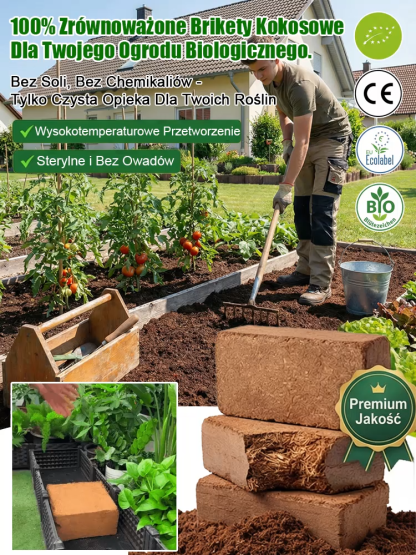 🌱Skompresowane Podłoże Kokosowe Premium | 10x Pęcznienie w 3 Sekundy | Odsalane Bez Szkodników | Koniec z Dźwiganiem Ziemi 🪴