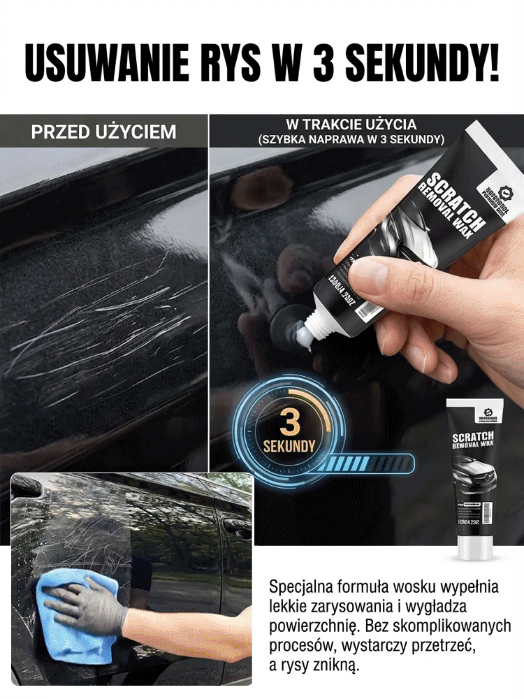 [Technologia Nano-Fusion] ✨ Zestaw do naprawy rys na samochodzie — Całkowicie usuń rysy! Bezpieczny, nietoksyczny i bezzapachowy środek naprawczy!