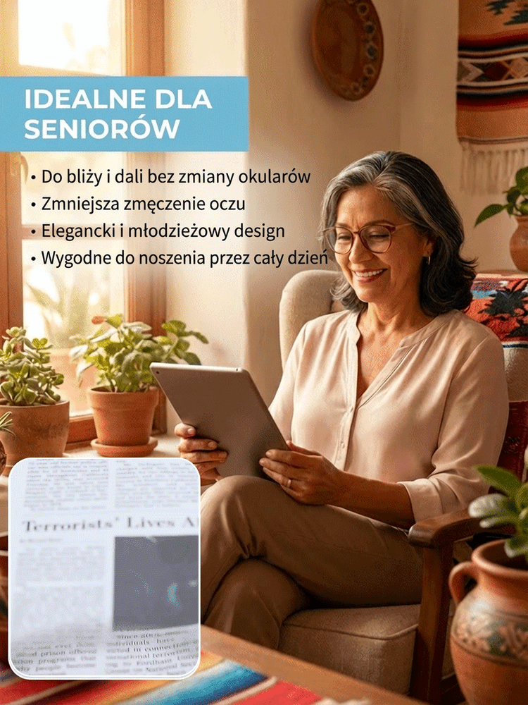 👓Niemieckie Inteligentne Okulary Progresywne | Technologia Bioniczna Auto-Focus | Tytan Lotniczy 6g | Ochrona Blue Light ✨