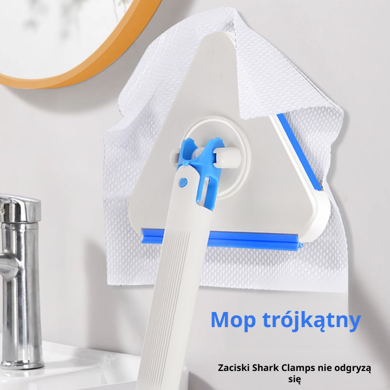  Mop trójkątny z klipsem, ręcznik do twarzy do czyszczenia toalety i ścian