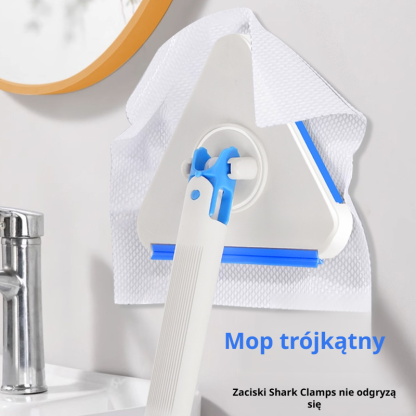 Mop trójkątny z klipsem, ręcznik do twarzy do czyszczenia toalety i ścian