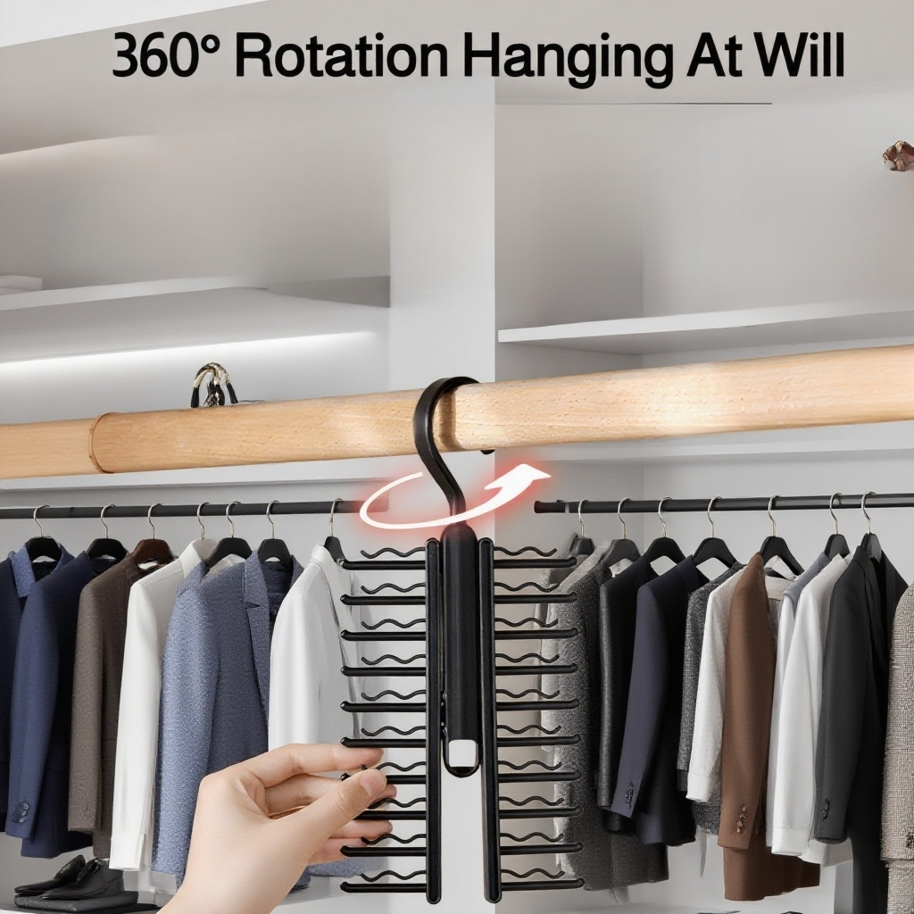  Large Capacity Tie and Belt Storage Rack with 20 Buckles, Scarf and Belt Hanger