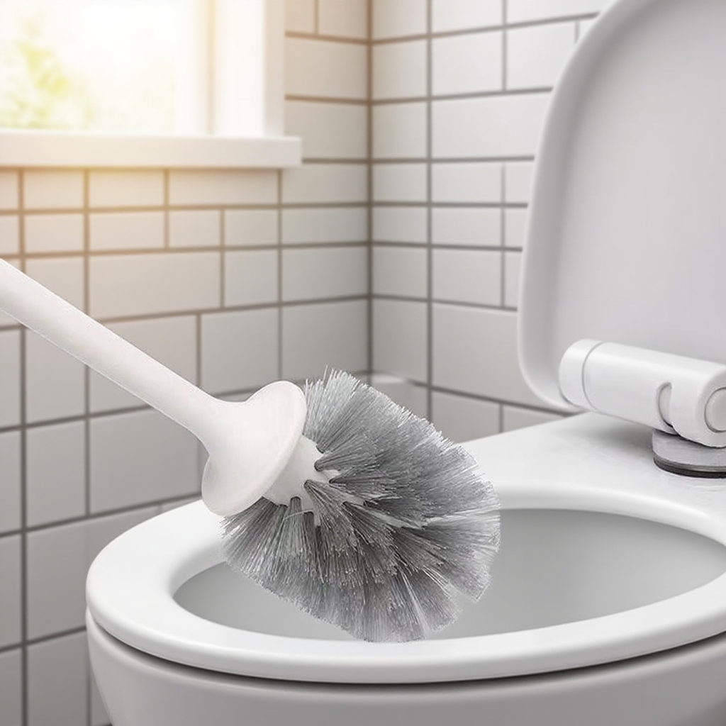 Household Toilet Brush Set for Bathroom, 360° Clean with Holder