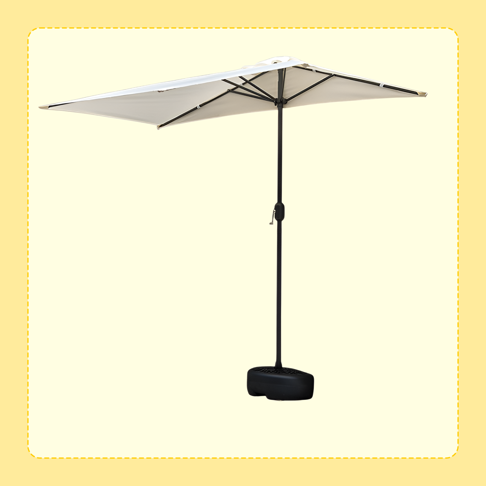 Space-Saving Outdoor Half Parasol for Wall Side