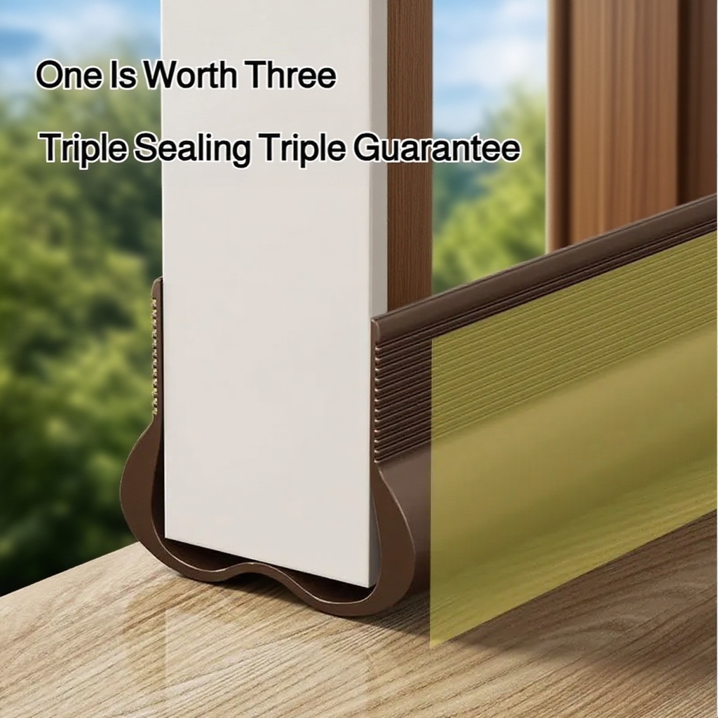 Curved door bottom sealing strip mute windproof sticker