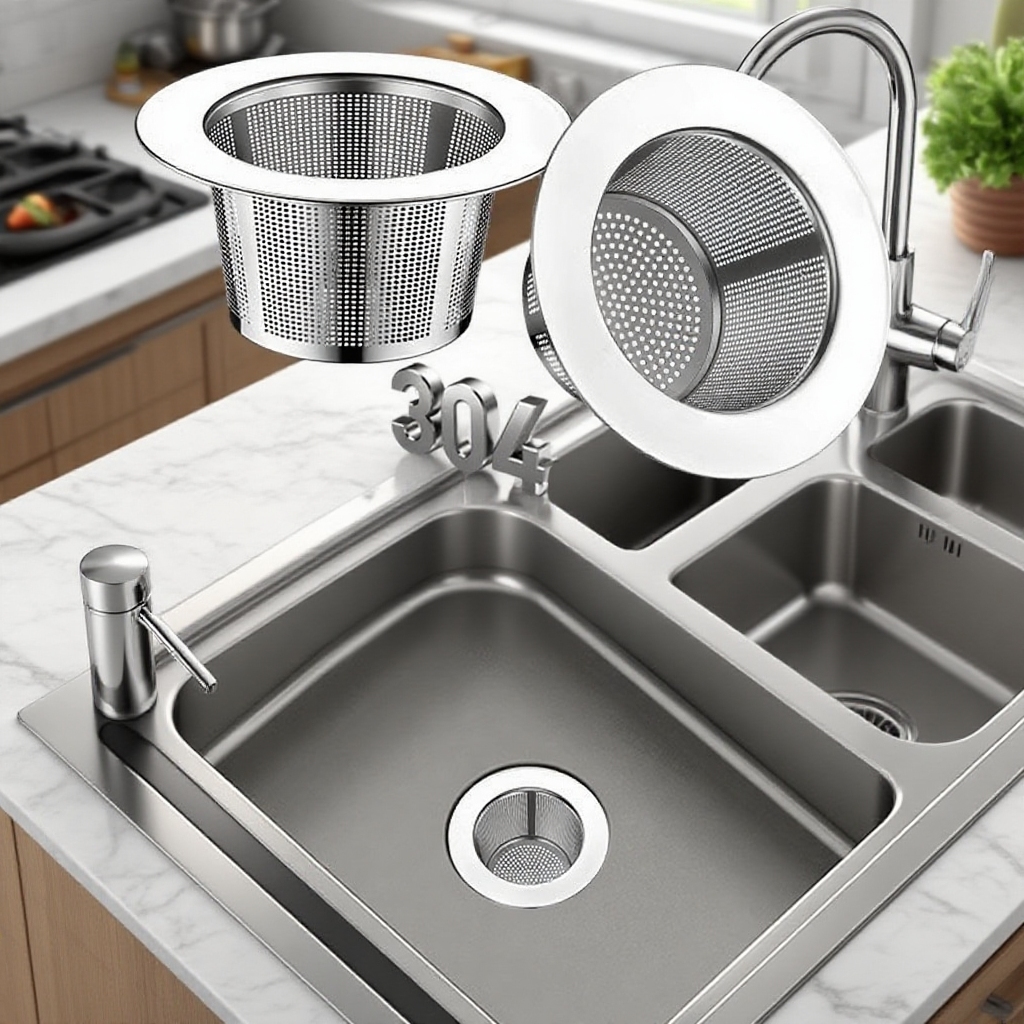 Stainless steel sink strainer for washbasin Sink drain anticlogging sink strainer