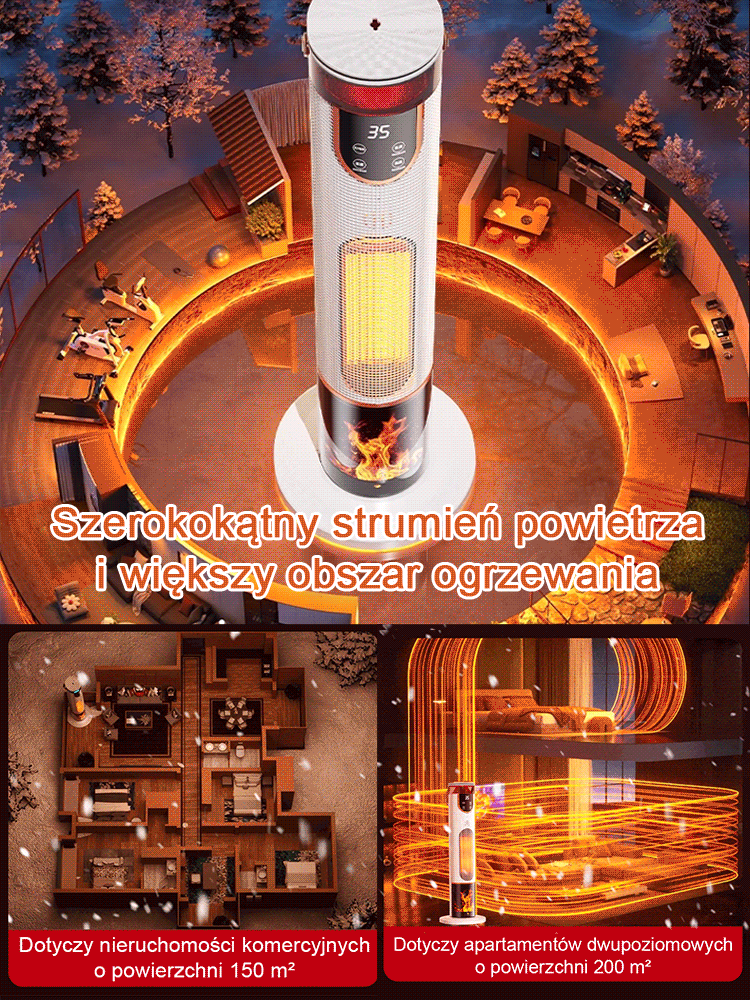 🔥 Błyskawiczne ciepło w 3s! 💨 Twój grzejnik oczyszcza i nawilża powietrze, zużywając przy tym niemal zero energii! 🌿