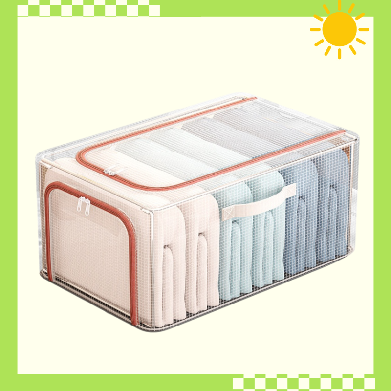 Przezroczysty pojemnik na ubrania z siatki PVC