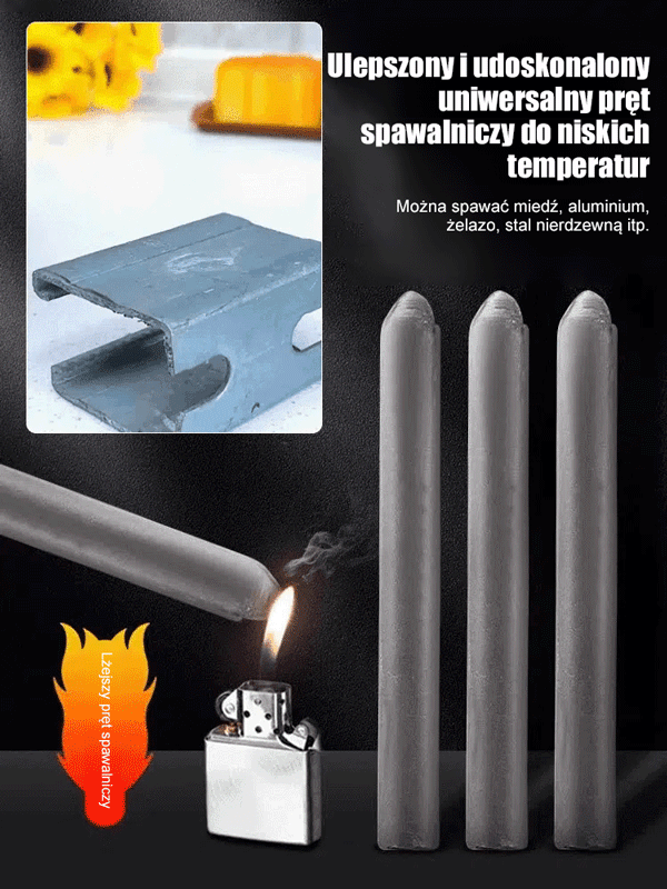 【🛠️Pożegnanie z palnikiem do spawania】 Ulepszona i wzmocniona wersja uniwersalnej elektrody spawalnicz🔥 Wystarczy zapalniczka! Ta uniwersalna elektroda naprawi rury, miedź i plastik w 3 minuty   