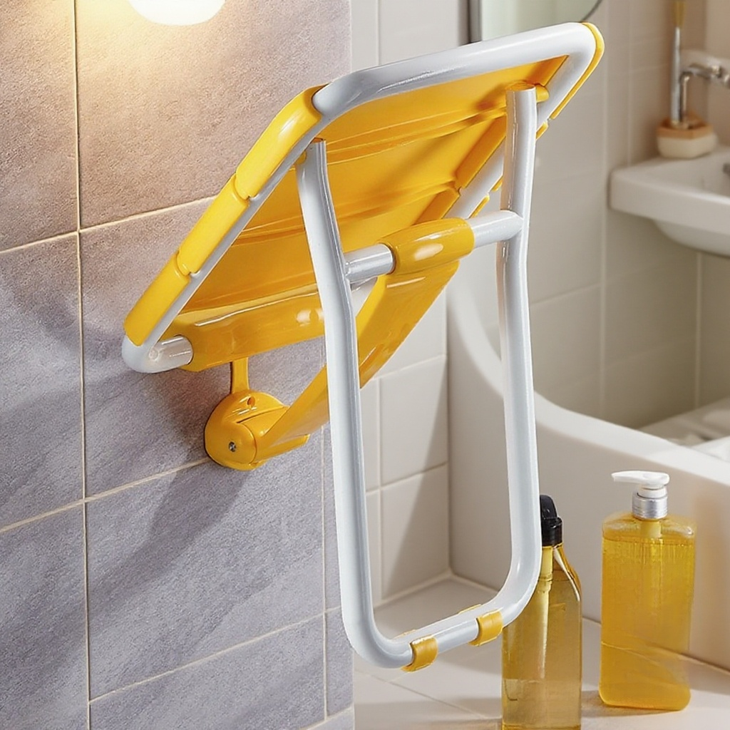 Składane siedzisko łazienkowe z nogami dla seniorów