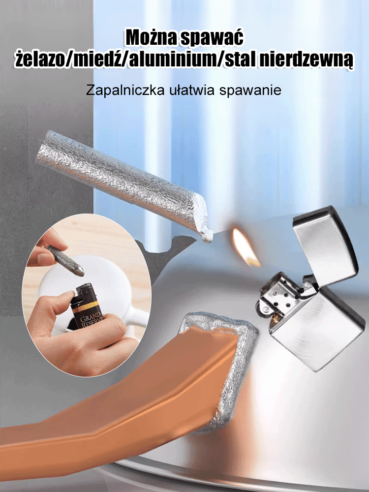 【🛠️Pożegnanie z palnikiem do spawania】 Ulepszona i wzmocniona wersja uniwersalnej elektrody spawalnicz🔥 Wystarczy zapalniczka! Ta uniwersalna elektroda naprawi rury, miedź i plastik w 3 minuty   