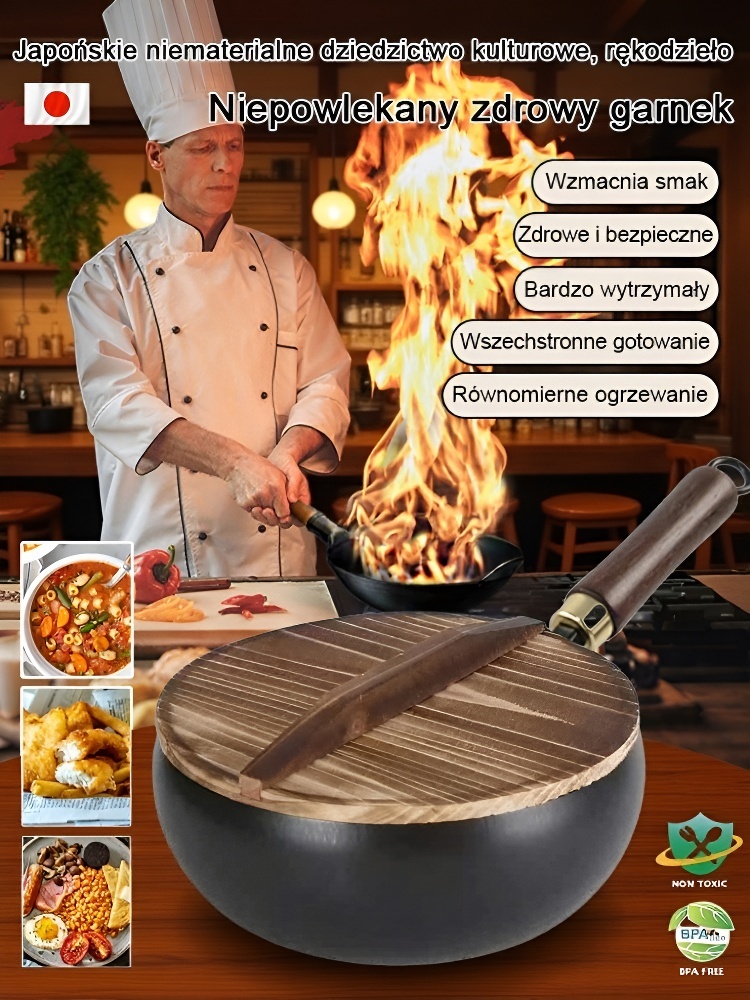 🔥 Lekki ręcznie kuty garnek, gotuj zdrowo i wygodnie każdego dnia