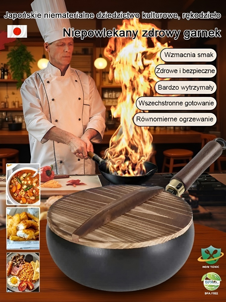 🔥 Lekki ręcznie kuty garnek, gotuj zdrowo i wygodnie każdego dnia