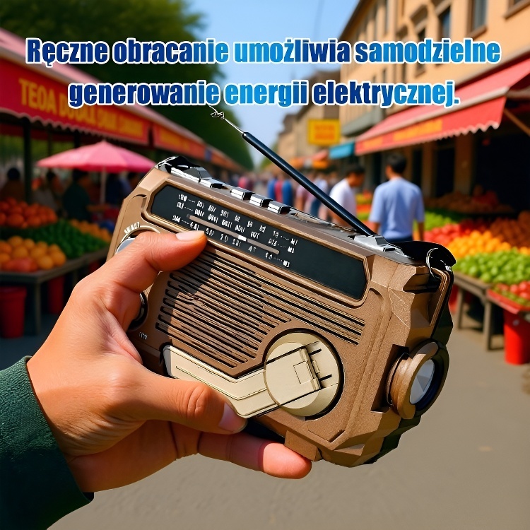 Ręczne radio z funkcją ładowania awaryjnego📻💪 Nigdy więcej braku prądu! Odbieraj alerty awaryjne i bądź zawsze bezpieczny! ☀️