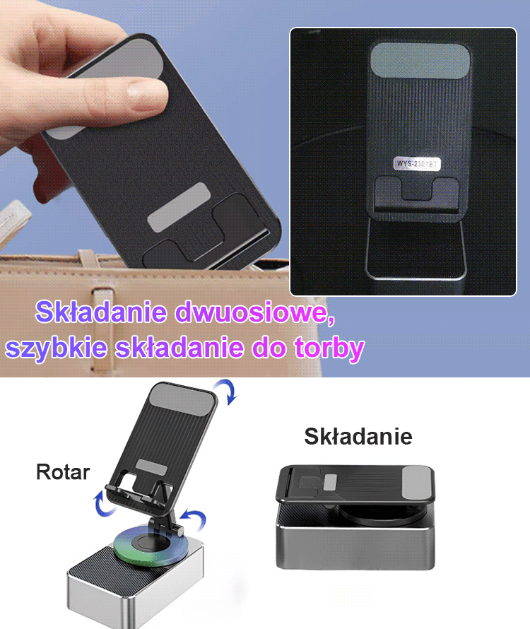 【14 dni testu + 10 lat gwarancji】Nowoczesna ładowarka Bluetooth z głośnikiem i uchwytem do telefonu.⚡ ultraszybka ładowarka, głośnik stereo i obrotowy uchwyt! 📱