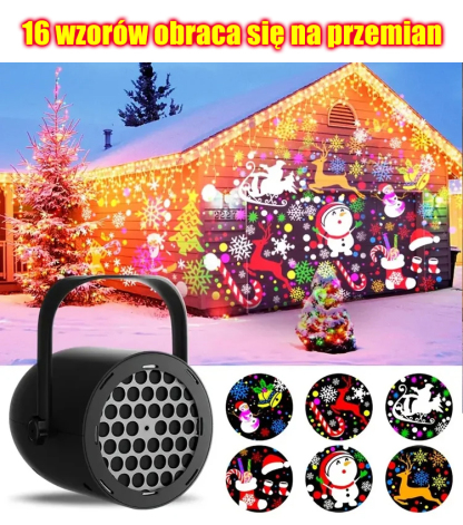 🌟🎅【10 dostępnych wzorów】Projektor świąteczny LED USB, 🌟projektuje bajkowe wzory 🎄❄️ Zero okablowania.