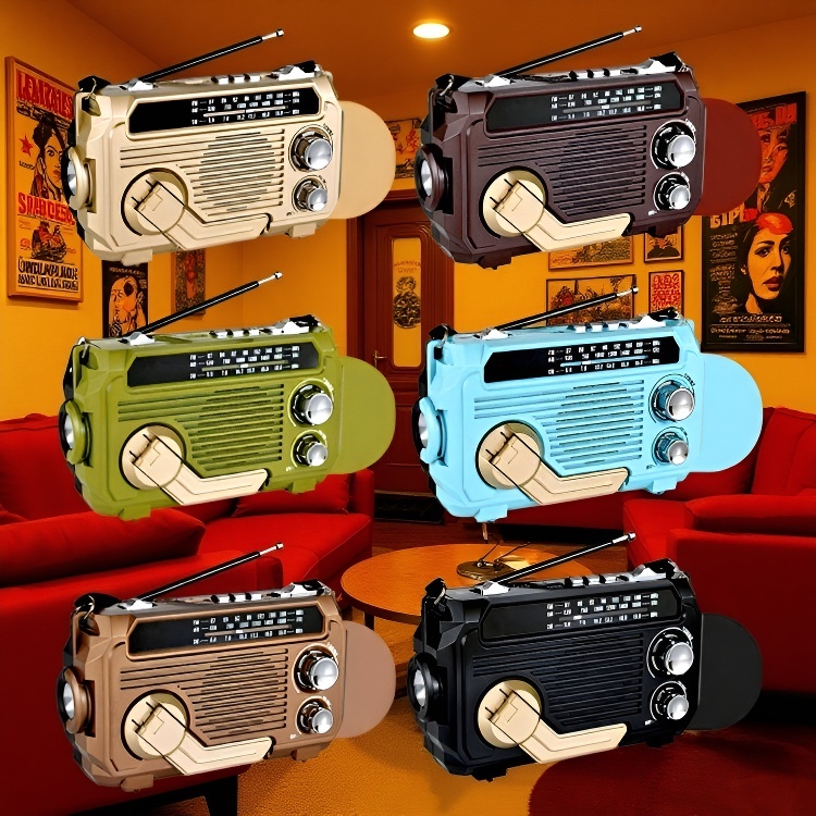 Ręczne radio z funkcją ładowania awaryjnego📻💪 Nigdy więcej braku prądu! Odbieraj alerty awaryjne i bądź zawsze bezpieczny! ☀️