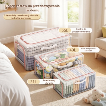 Przezroczysty pojemnik na ubrania z siatki PVC