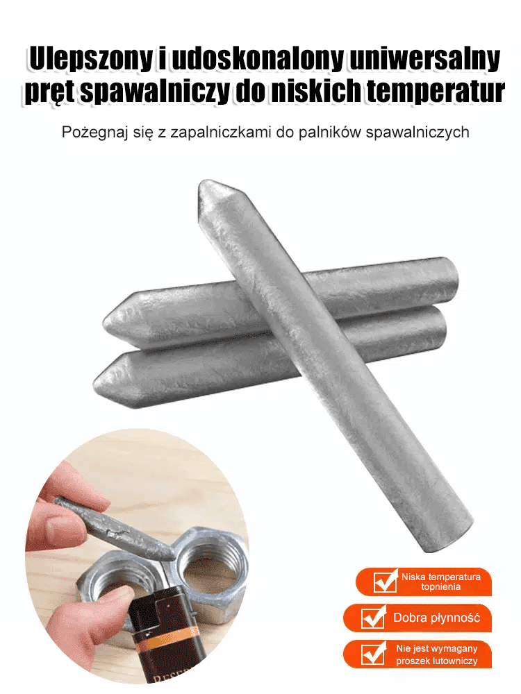 【🛠️Pożegnanie z palnikiem do spawania】 Ulepszona i wzmocniona wersja uniwersalnej elektrody spawalnicz🔥 Wystarczy zapalniczka! Ta uniwersalna elektroda naprawi rury, miedź i plastik w 3 minuty   