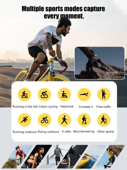 ❤️Wielofunkcyjny inteligentny zegarek sportowy z okrągłym ekranem🌟 🩺 Twój osobisty lekarz na nadgarstku! Mierzy cukier i ciśnienie bez igieł + alarm SOS.