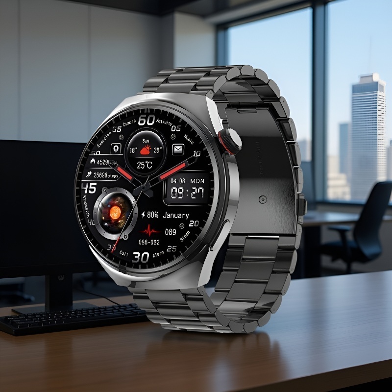 [Oficjalny produkt] ✅🥇 [Limit 20 sztuk] Zegarek do pomiaru poziomu glukozy we krwi, pasek stalowy