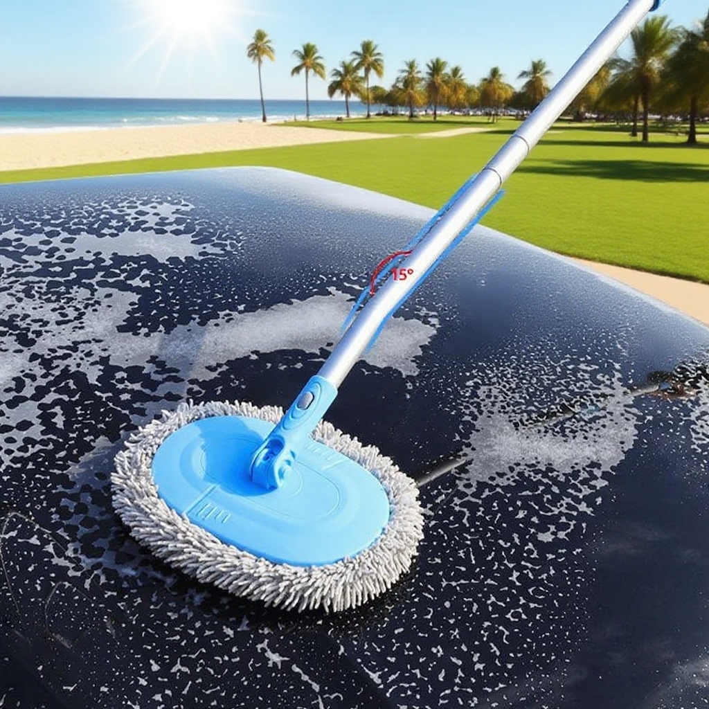 Teleskopowy mop do mycia auta, miękkie włosie, nie uszkadza lakieru